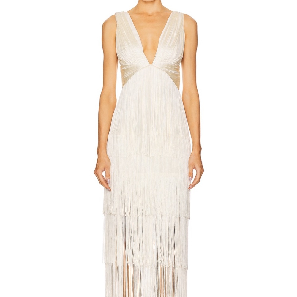 Ivory Fringe Maxi Dress